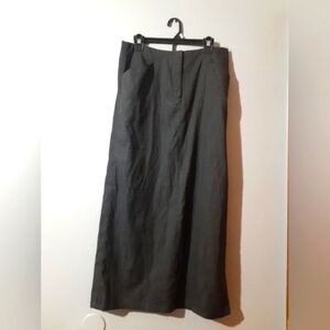Tangents Women's Long Skirt Dark Gray Front Back Pockets Size 9/10 Prarie Peasan